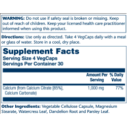 Calcium Citrate 1000mg - 120 vcaps