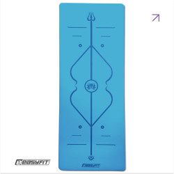 Килимок для йоги професійний EasyFit Pro каучук 5 мм Блакитний