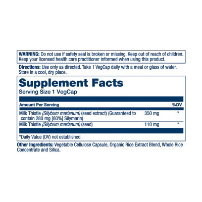 Milk Thistle Seed Extract One 350mg - 30 vcaps