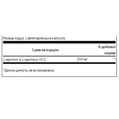 L-Ornithine 500mg - 60veg caps