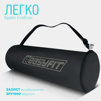 Килимок для йоги та фітнесу EasyFit TPE+TC 6 мм двошаровий + чохол бузковий-св.бузковий