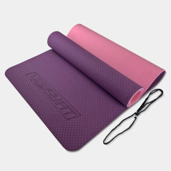 Килимок для йоги та фітнесу EasyFit TPE+TC 6 мм двошаровий фіолетовий-рожевий