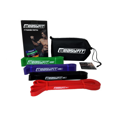 Гумові петлі EasyFit: набір 2-65 кг (4 шт) Гумові петлі EasyFit: набір 2-65 кг (4 шт)
