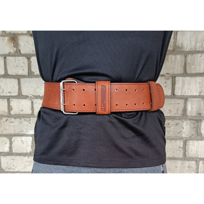 Пояс атлетичний EasyFit DeciBelt (шкіра) коричневий M