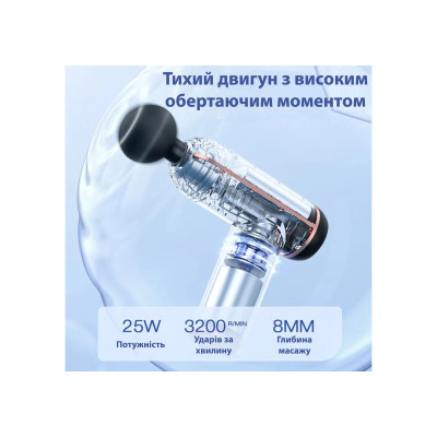 Масажний пістолет EasyFit Impact для тіла з 4 насадками