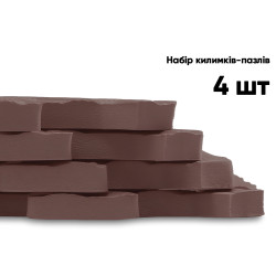 Татамі мат EasyFit SwallowTail 4 шт (60х60х1 см) пазл хвіст ластівки коричневий