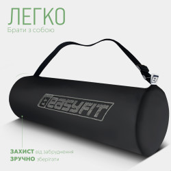Килимок для йоги та фітнесу EasyFit TPE+TC 6 мм двошаровий + чохол чорно-зелений