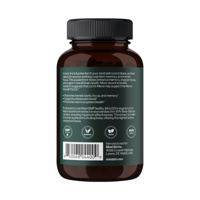 Lion's Mane Mushroom 1000 mg - 60 vegcaps (До 10.26)