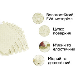 Татамі мат EasyFit 8 шт (30х30х1 см) хвіст ластівки білий