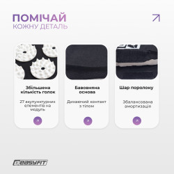 Масажний килимок EasyFit з подушкою (аплікатор Кузнєцова) + чохол Чорний з білим