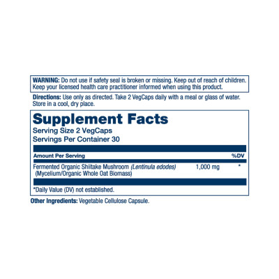 Fermented Shiitake Mushroom 1000mg - 60 vcaps (До 11.25)