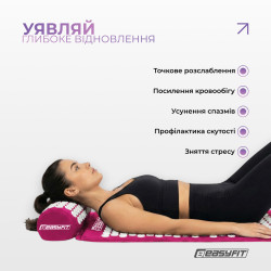 Масажний килимок EasyFit з подушкою (аплікатор Кузнєцова) + чохол Фіолетовий