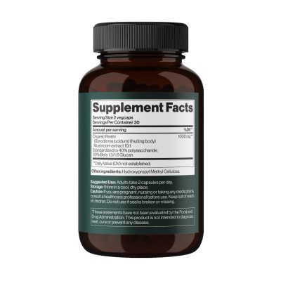 Reishi Mushroom 1000 mg - 60 vegcaps (Пошкоджена кришка)