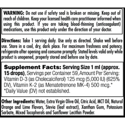 D3 K2 DropIns 125mcg - 2 oz Citrus