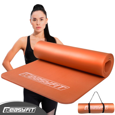 Килимок для фітнесу та йоги EasyFit NBR 10 мм Помаранчевий