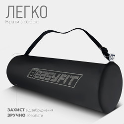 Килимок для йоги та фітнесу EasyFit TPE+TC 6 мм двошаровий + чохол чорний-червоний