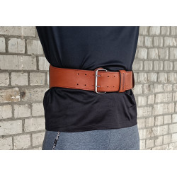 Пояс атлетичний EasyFit DeciBelt (шкіра) коричневий XS