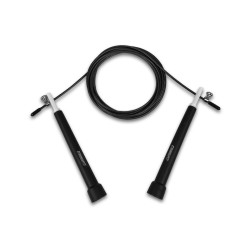 Швидкісна скакалка EasyFit Speed Cable Rope 3 м зі сталевим тросом чорна