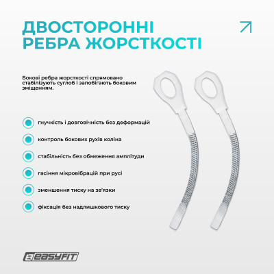 Бандаж (наколінник) ортопедичний для колінного суглоба з ребрами жорсткості та силіконовою вставкою (сірий). Розмір M