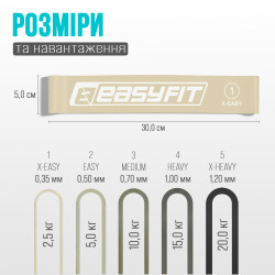 Резинки для фітнесу EasyFit MonoBand набір 5 шт