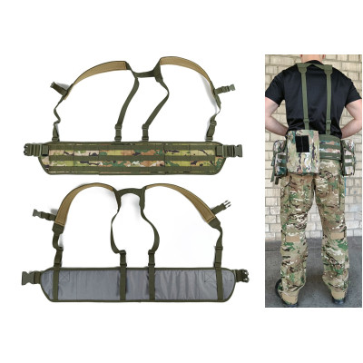 Тактичний пояс розвантажувальний РПС з кріпленнім MOLLE та плечовими лямками мультикам без підсумків Тактичний пояс розвантажувальний РПС з кріпленнім MOLLE та плечовими лямками мультикам без підсумків