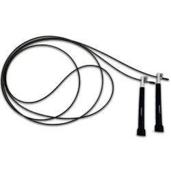 Швидкісна скакалка EasyFit Speed Cable Rope 3 м зі сталевим тросом чорна